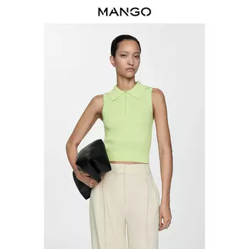Женский жилет Mango с воротником поло, желтый