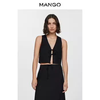 Женский жилет Mango с завязками, черный