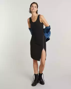 Женское асимметричное платье без рукавов на молнии G-Star Raw, черный