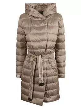 Женское бежевое двустороннее утепленное пальто MAX MARA Novef