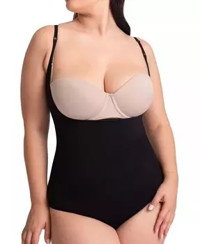 Женское боди с открытой грудью, утягивающие трусики 73003 Shapermint Essentials, черный