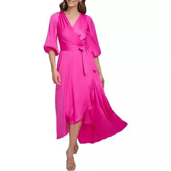 Женское длинное платье-халат Illusion DKNY, розовый