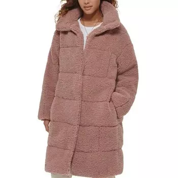 Женское длинное стеганое пальто из шерпы Levi's, цвет Mauve