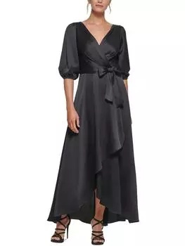 Женское миди макси платье с рукавами 3/4 DKNY, черный