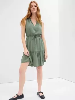 Женское мини-платье без рукавов Gap, зеленый