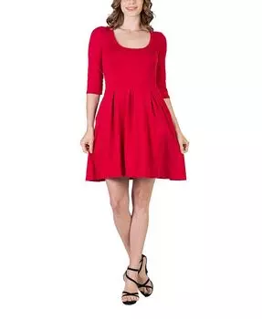 Женское мини-платье с рукавом три четверти 24seven Comfort Apparel, красный