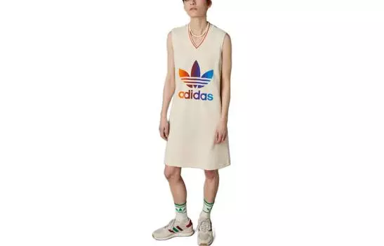 Женское платье без рукавов Adidas Originals, цвет Beige