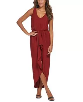 Женское платье high-low с металлизированной резьбой Calvin Klein