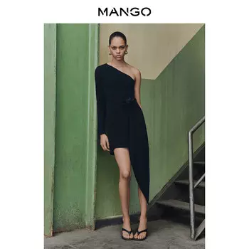 Женское платье Mango ассимитричное, черный
