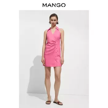 Женское платье Mango облегающее с запахом, розовый