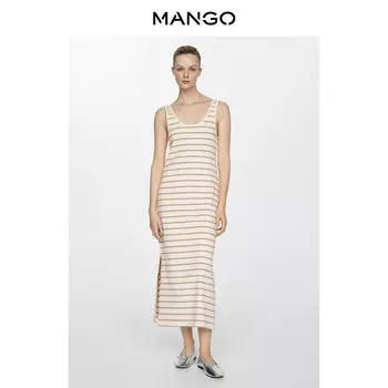 Женское платье Mango с боковым разрезом, черный