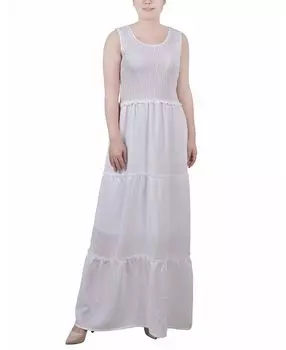 Женское платье макси без рукавов NY Collection, белый