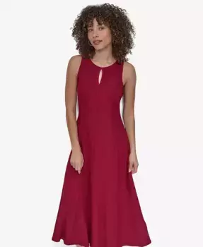 Женское платье макси с вырезом "ключ" DKNY, красный