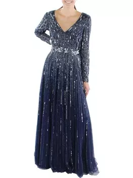 Женское вечернее платье макси с блестками Mac Duggal, цвет Midnight