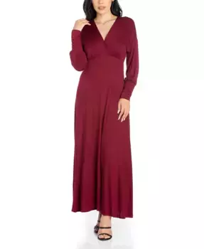 Женское вечернее платье макси с длинными рукавами 24seven Comfort Apparel, фиолетовый