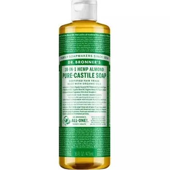 Жидкое кастильское мыло с миндальным маслом, 16 унций, Dr. Bronner'S