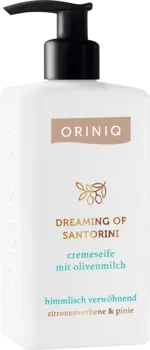 Жидкое мыло Dreaming of Santorini с оливковым молоком лимонной вербеной и ампулой. Сосна 300мл ORINIQ