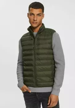 Жилет Esprit ПУФФЕР, цвет dark khaki