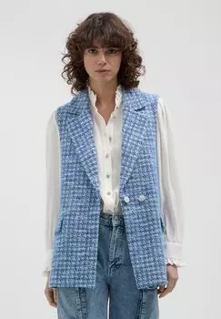 Жилет GILET IN TWEED CON BOTTONI GIOIELLO Calliope, светло-голубой