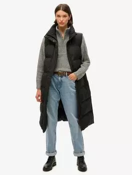 Жилет из ярусного фугу Superdry, черный