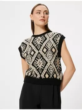 Жилет KOTON Sweater, цвет Rosa Gemustert