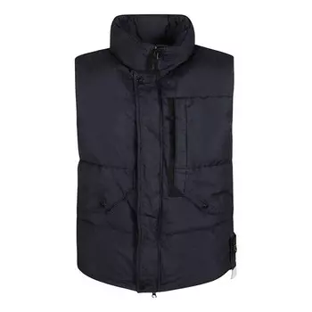 Жилет logo patch high-neck padded vest 'navy' Stone Island, синий