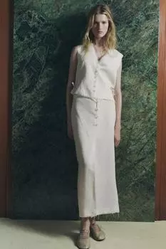 Жилет на завязках ZARA, цвет vanilla