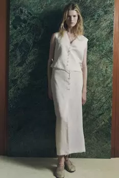 Жилет на завязках ZARA, цвет vanilla
