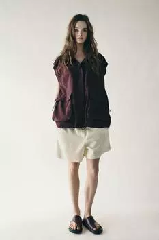 Жилет оверсайз ZARA, бордовый