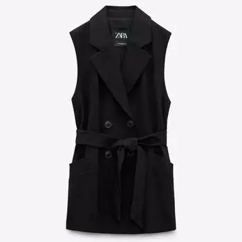 Жилет Zara Wrap With Belt, черный
