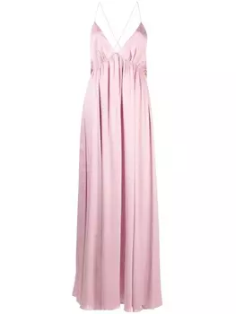 ZIMMERMANN шелковое платье макси Sensory со сборками, розовый