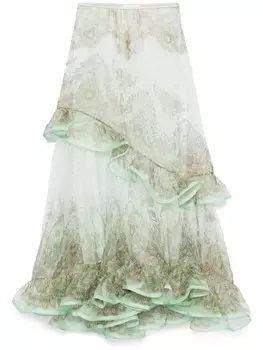 ZIMMERMANN юбка макси Crush, зеленый