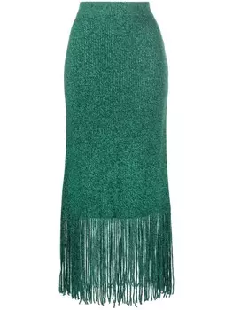 ZIMMERMANN юбка с бахромой, зеленый