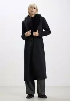 Зимнее пальто Con Collo Effetto Pelo Calliope, черный