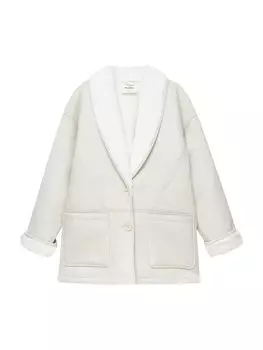 Зимнее пальто Pull&Bear, экрю