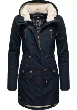 Зимнее пальто Ragwear "Элси", стильная зимняя парка с капюшоном и флисом Тедди, синий