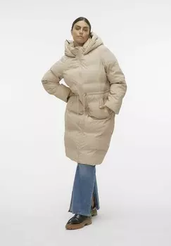 Зимнее пальто Vero Moda Curve, бежевый