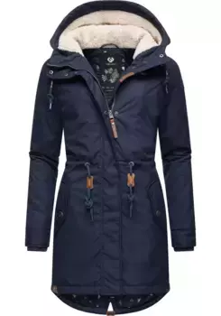 Зимнее пальто в стиле рэгвир "Elba Coat B", вневременная женская зимняя парка с большим капюшоном Ragwear, цвет морской волны