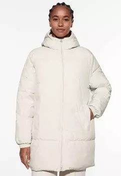 Зимнее пальто Water-Repellent Primaloft Padded Midi OYSHO, бежевый