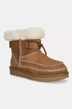 Зимние ботинки UGG Classic Mini из альпийской замши, коричневый