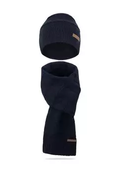 Зимний комплект из шапки и шарфа Монреаль normani, цвет Blau Meliert