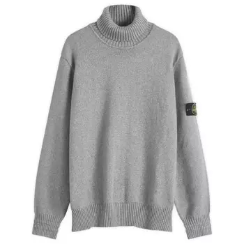 Зимняя хлопковая водолазка трикотажная Stone Island, серый