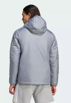 Зимняя куртка ESSENTIALS 3-STRIPES INSULATED HOODED adidas, серый