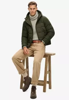 Зимняя куртка EXPEDITION HOODED PUFFER Superdry, оливковый
