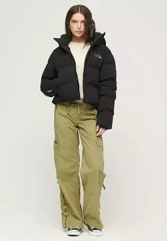 Зимняя куртка HOODED BOXY PUFFER Superdry, черный