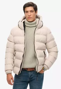 Зимняя куртка HOODED PUFFER Superdry, бежевый