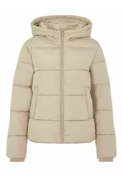 Зимняя куртка PCBEE NEW SHORTPUFFER JACKET Pieces, бежевый