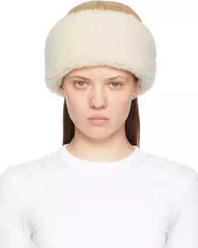 Зимняя шапка из бежевой овчины TOTEME