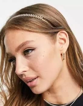 Золотая металлическая повязка на голову с украшением Accessorize