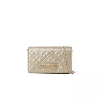 Золотая полиэтиленовая сумка LOVE MOSCHINO